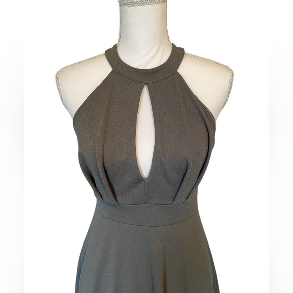 Charlotte Russe Sage Green Halter Keyhole Knee-Length Women’s Dress Medium - Picture 6 of 13